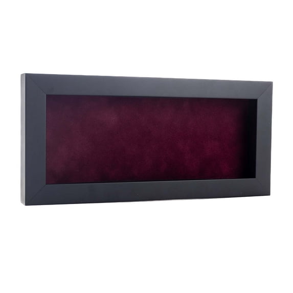 14x22 Shadow Box Frame Black Wood | With a 3/4" Usable Display Depth | Includes a Dark Berry Real