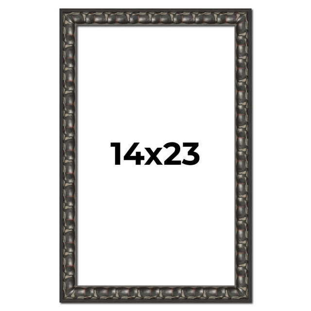 14x23 Frame Black-Brown Medieval Solid Wood Picture Frame | 1.5 Inch Moulding Width | Gotham