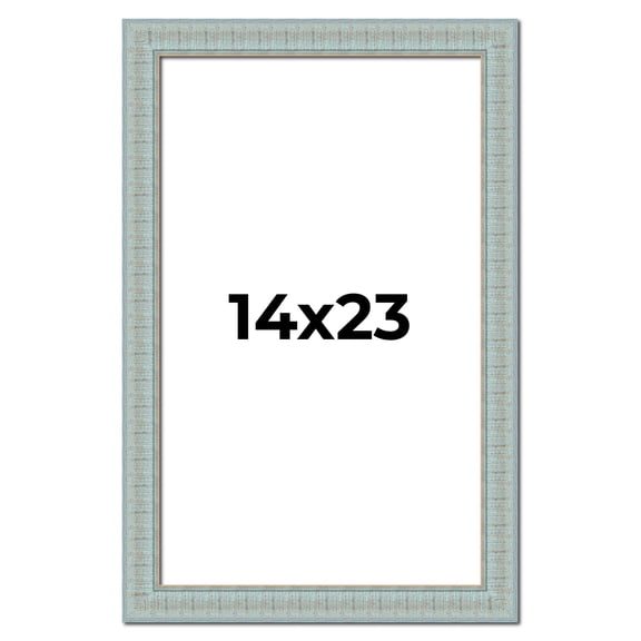 14x23 Frame Blue Teal Distressed Solid Wood Picture Frame | 1.625 Inch Moulding Width | Sonoma Blue