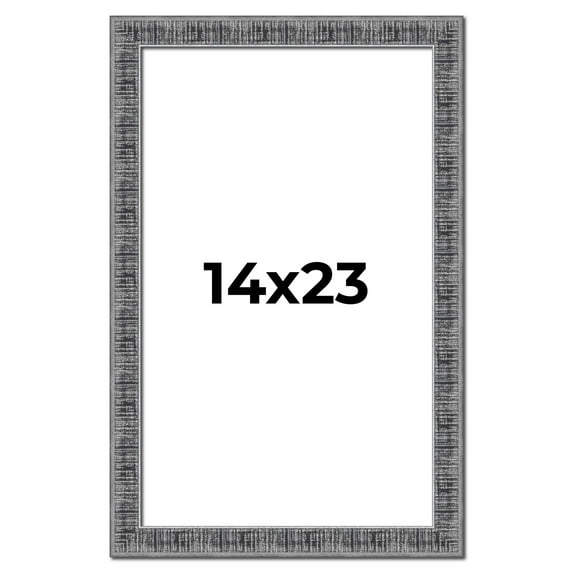 14x23 Frame Silver Black Rustic Sonoma Solid Wood Picture Frame | 1.5 Inch Moulding Width |
