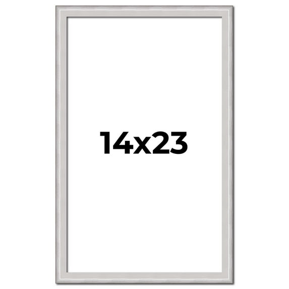 14x23 Frame Silver Inner Slope Bevel Picture Frame | 1 Inch Moulding Width | 0.75 Inch Rabbet Depth
