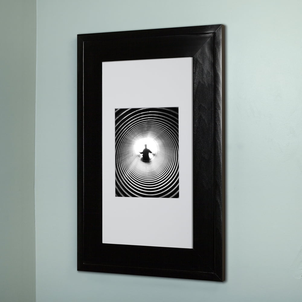 Black Solid Wood Recessed Picture Frame Medicine Cabinet