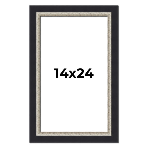 14x24 Frame Black Real Wood Picture Frame Width 2.25 Inches | Interior Frame Depth 0.5 Inches |