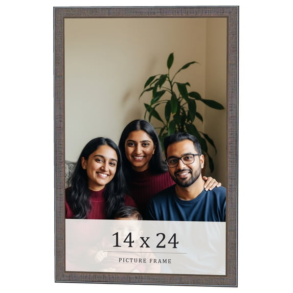14x24 Frame Blue Kingsley Pewter Solid Wood Picture Frame Width 0.75 Inches |Interior Depth 0.5