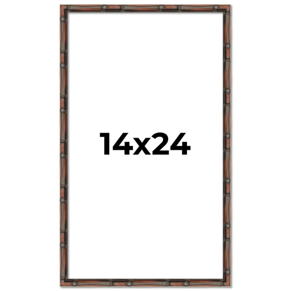 14x24 Frame Brown Bamboo with Dark Coffee/Walnut Finish | Solid Wood Picture Frame Width 0.75