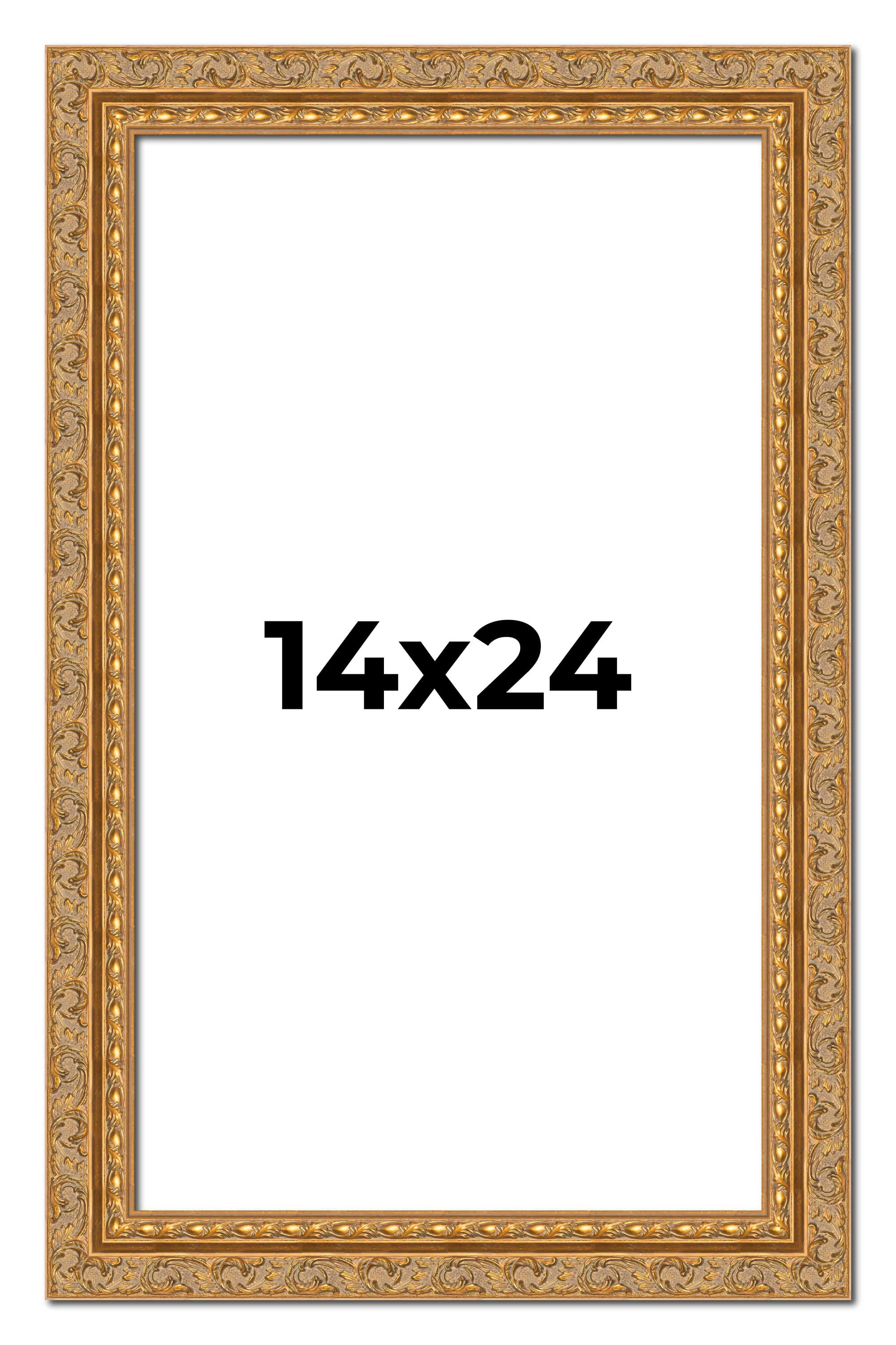14x24 Frame Gold Ornate Solid Wood Picture Frame | 2 Inch Moulding ...