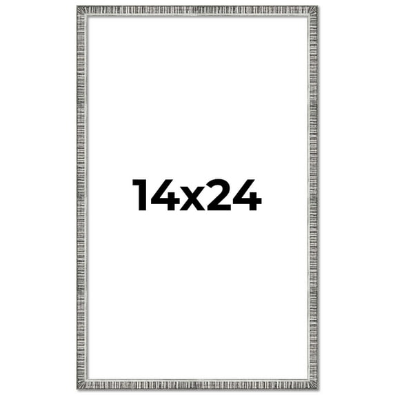 14x24 Frame Silver Picture Frame - Complete Modern Photo Frame Includes UV Acrylic Shatter Guard