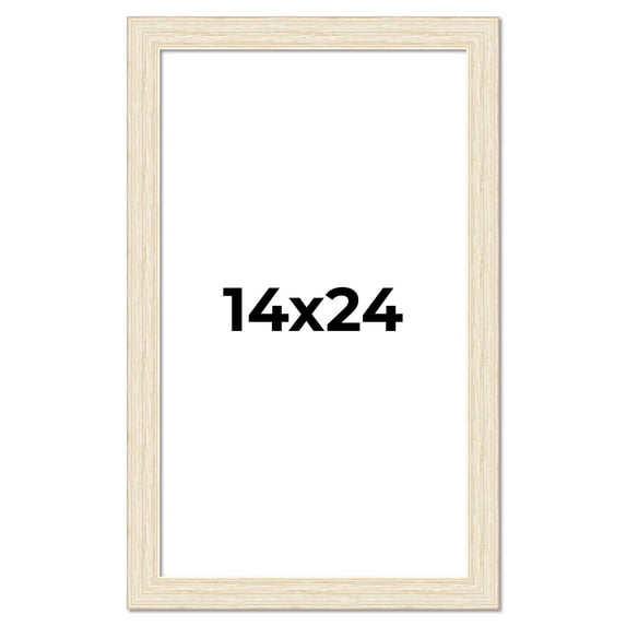 14x24 Frame White Barnwood Picture Frame Includes UV Acrylic Plexiglass, Acid Free Foam Backing
