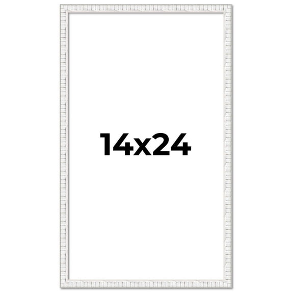 14x24 Frame White Real Wood Picture Frame Width 0.75 inches | Interior Frame Depth 0.5 inches |