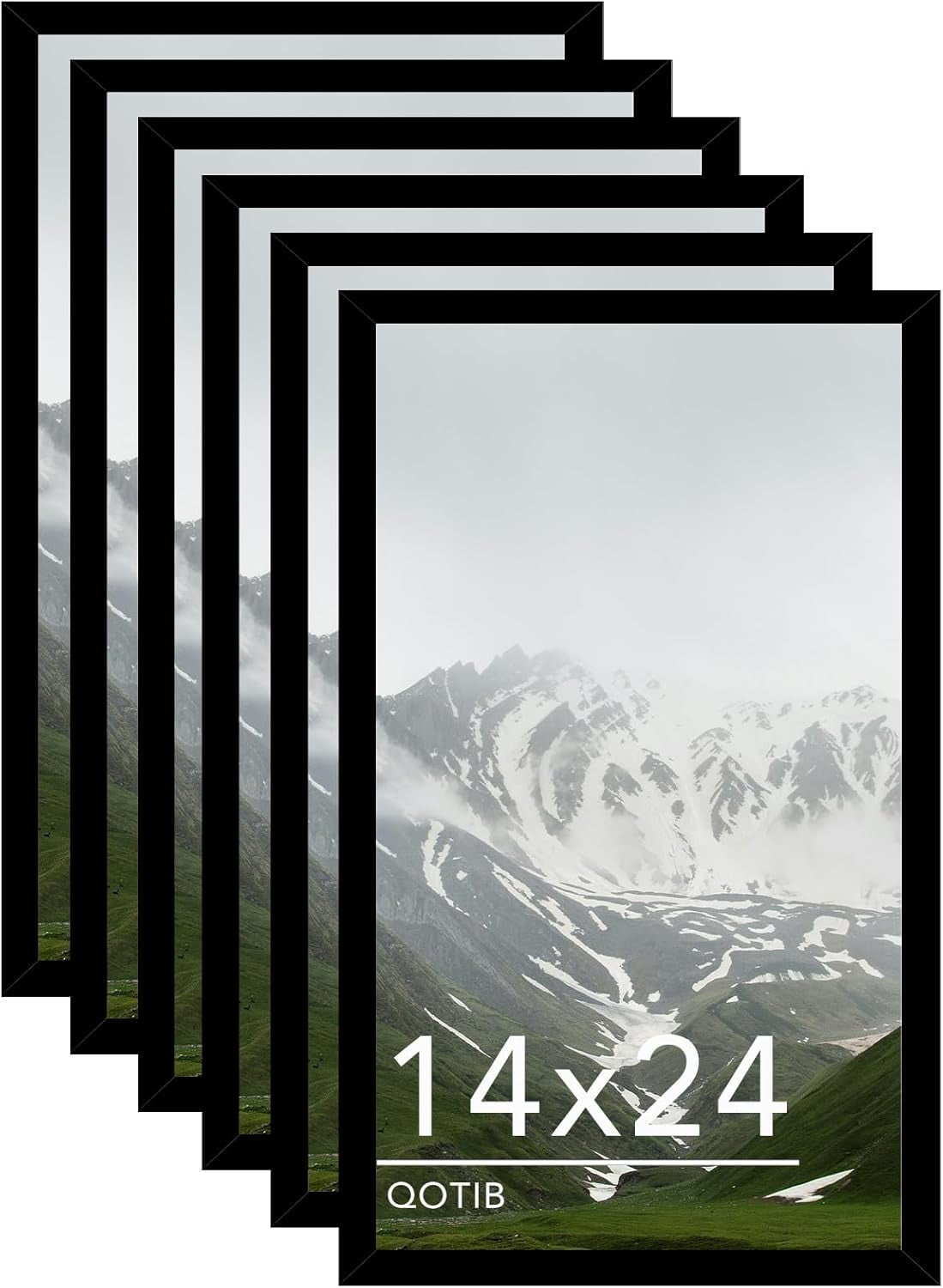14x24 Picture Frame Black for Wall Mounting Set of 6, Horizontal and ...