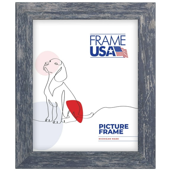 14x24 Picture Frame, Blue American Barn Narrow Style 26–1603, 1.25 Inch MDF with Plexiglass