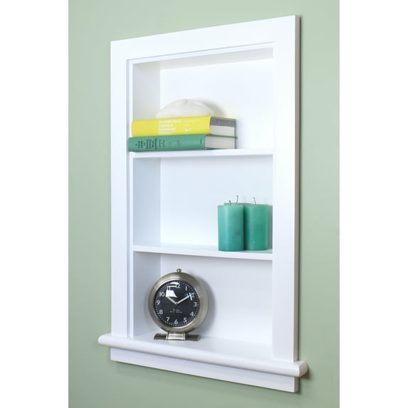 14x24 White Aiden Wall Niche with plain back by Fox Hollow Furnishings