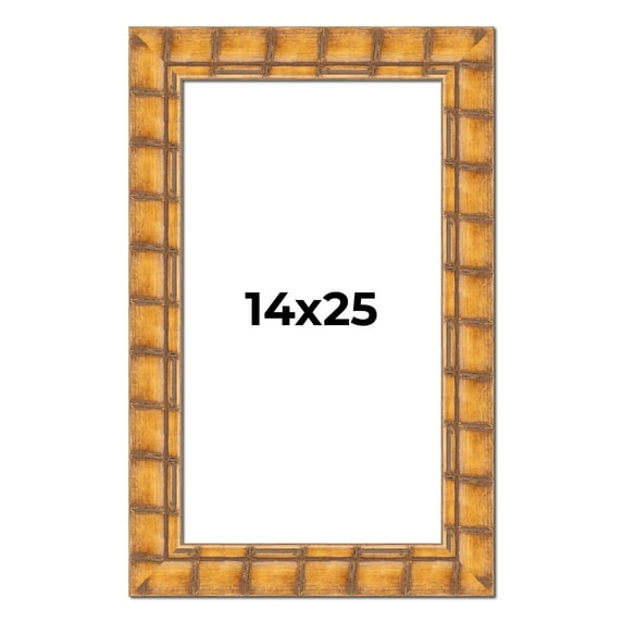 14x25 Frame Beige Real Wood Picture Frame Width 3 inches | Interior Frame Depth 0.5 inches |