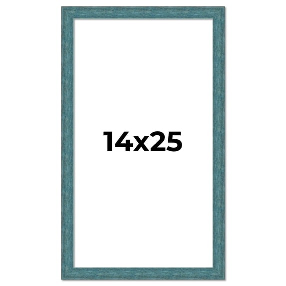 14x25 Frame Blue Rustic Barnwood Solid Wood Picture Frame Width 1.25 Inches | Interior Depth 0.5