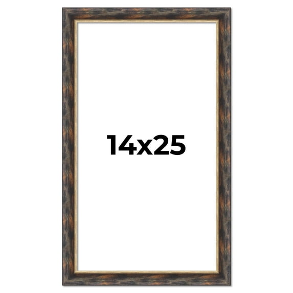 14x25 Frame Gold Real Wood Picture Frame Width 1.5 inches | Interior Frame Depth 0.5 inches |