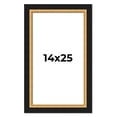 thumbnail image 1 of 14x25 Frame Gold Real Wood Picture Frame Width 2.25 Inches | Interior Frame Depth 0.5 Inches |, 1 of 8