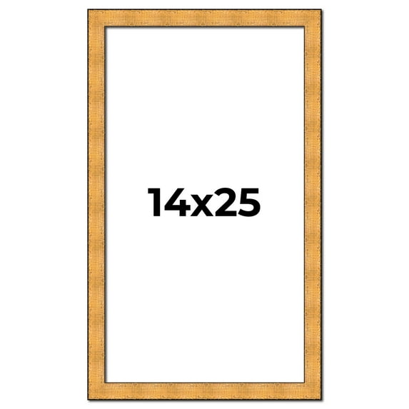 14x25 Frame Gold Rustic Solid Wood Picture Frame | 1.25 Inch Wide Moulding | Rustique Gold