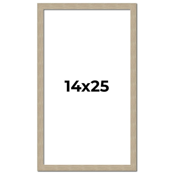 14x25 Frame Grey Solid Wood Picture Frame Width 1 Inches | Interior Frame Depth 0.5 Inches |