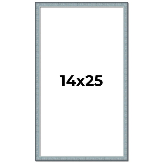 14x25 Frame Rustic Sky Blue Solid Wood Picture Frame | 0.75 Inch Moulding Width |Includes UV