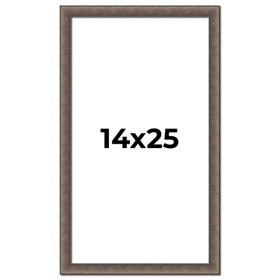 14x25 Frame Silver Real Wood Picture Frame Width 1.25 Inches | Interior Frame Depth 0.5 Inches |