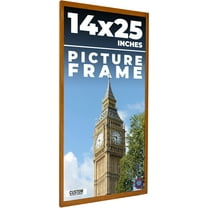 14x25 Honey Brown Real Wood Picture Frame Width 0.75 inches | Interior Frame Depth 0.5 inches |