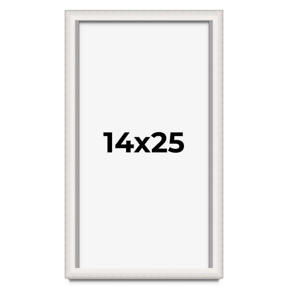 14x25 Shadow Box Silver Brushed Striped Display Frame | 1.625 Inches Deep | 1 Inch Moulding Width |