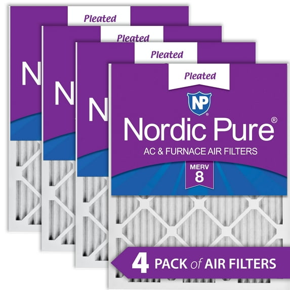 14x25x1 (13_1/2x24_1/2) Pleated MERV 8 Air Filters 4 Pack