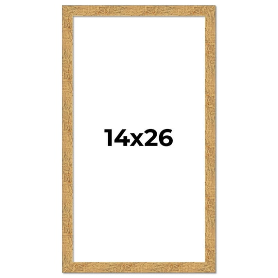 14x26 Frame Beige Real Wood Picture Frame Width 1.25 inches | Interior Frame Depth 0.5 inches |