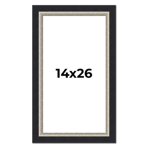 14x26 Frame Black Real Wood Picture Frame Width 2.25 Inches | Interior Frame Depth 0.5 Inches |