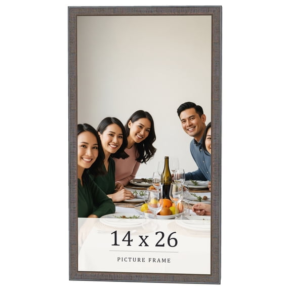 14x26 Frame Blue Kingsley Pewter Solid Wood Picture Frame Width 0.75 Inches |Interior Depth 0.5