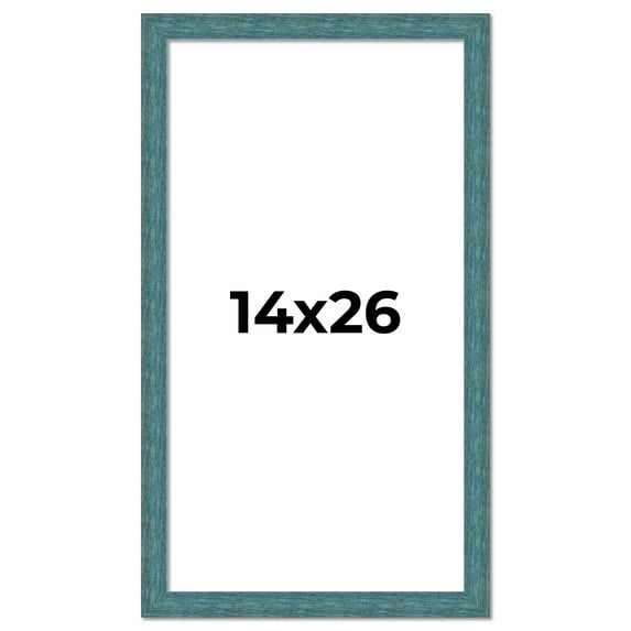 14x26 Frame Blue Rustic Barnwood Solid Wood Picture Frame Width 1.25 Inches | Interior Depth 0.5