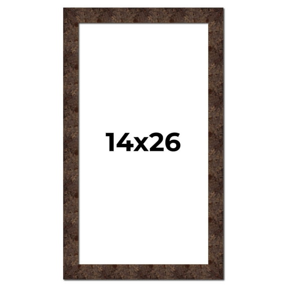 14x26 Frame Brown Burl Real Wood Picture Frame Width 1.625 Inches | Interior Frame Depth 0.5 Inches
