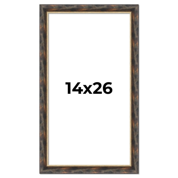 14x26 Frame Gold Real Wood Picture Frame Width 1.5 inches | Interior Frame Depth 0.5 inches |