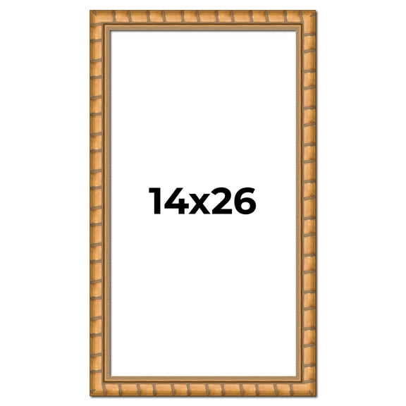 14x26 Frame Gold Real Wood Picture Frame Width 1.5 inches | Interior Frame Depth 0.5 inches |