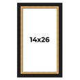 thumbnail image 1 of 14x26 Frame Gold Real Wood Picture Frame Width 2.25 Inches | Interior Frame Depth 0.5 Inches |, 1 of 8