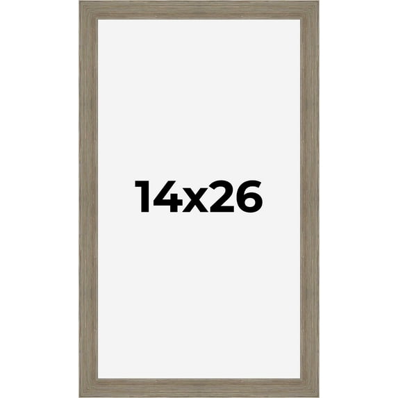 14x26 Frame Gray Barnwood Rustic Solid Wood Picture Frame | 1.5 Inch Moulding Width | Includes UV