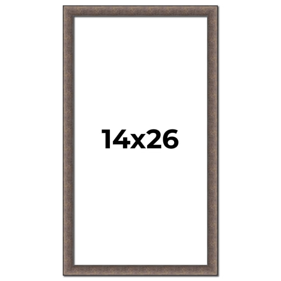 14x26 Frame Silver Real Wood Picture Frame Width 1.25 Inches | Interior Frame Depth 0.5 Inches |
