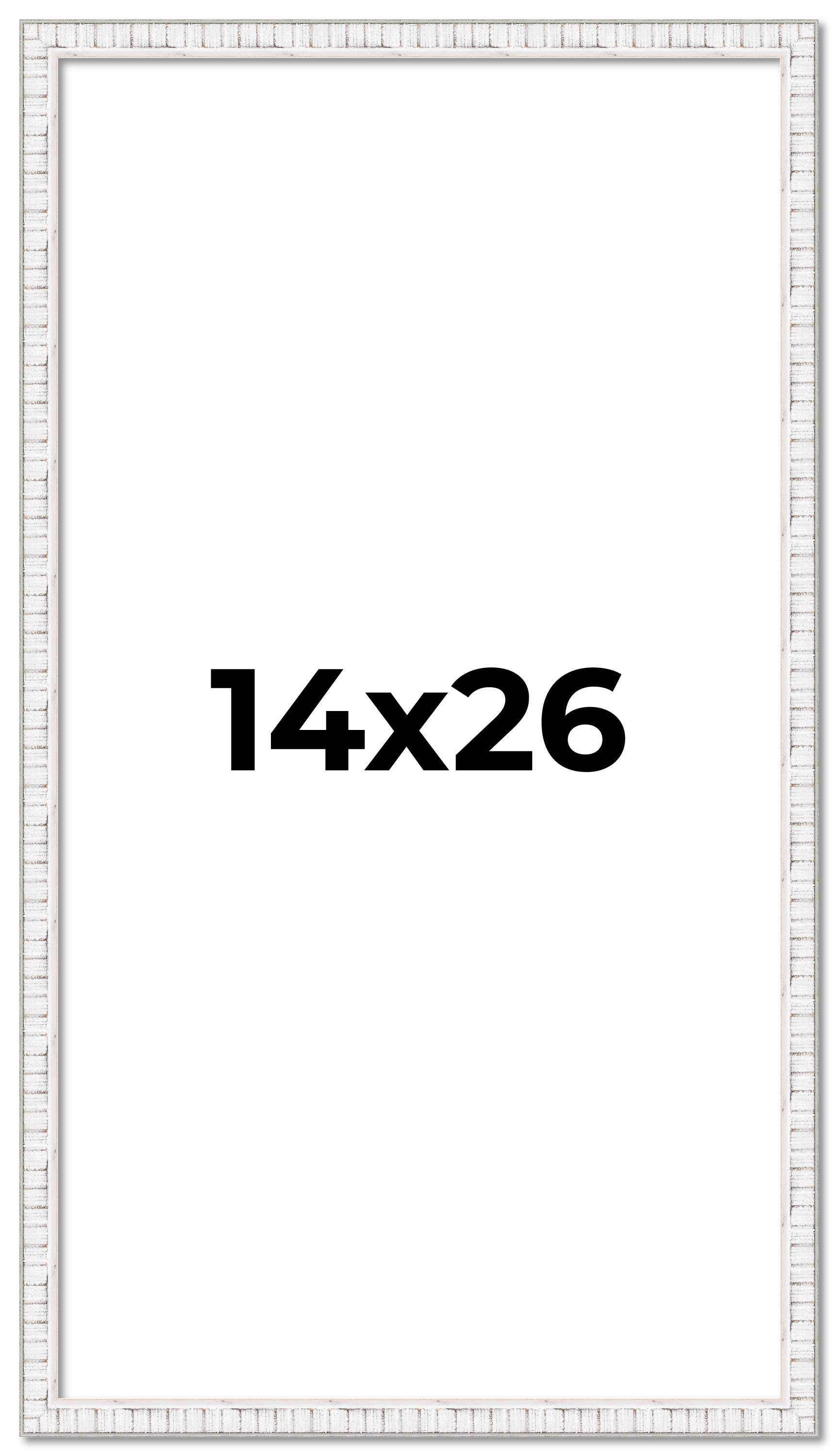 14x26 Frame White Scuffed Rustic Solid Wood Picture Frame | 0.75 Inch ...