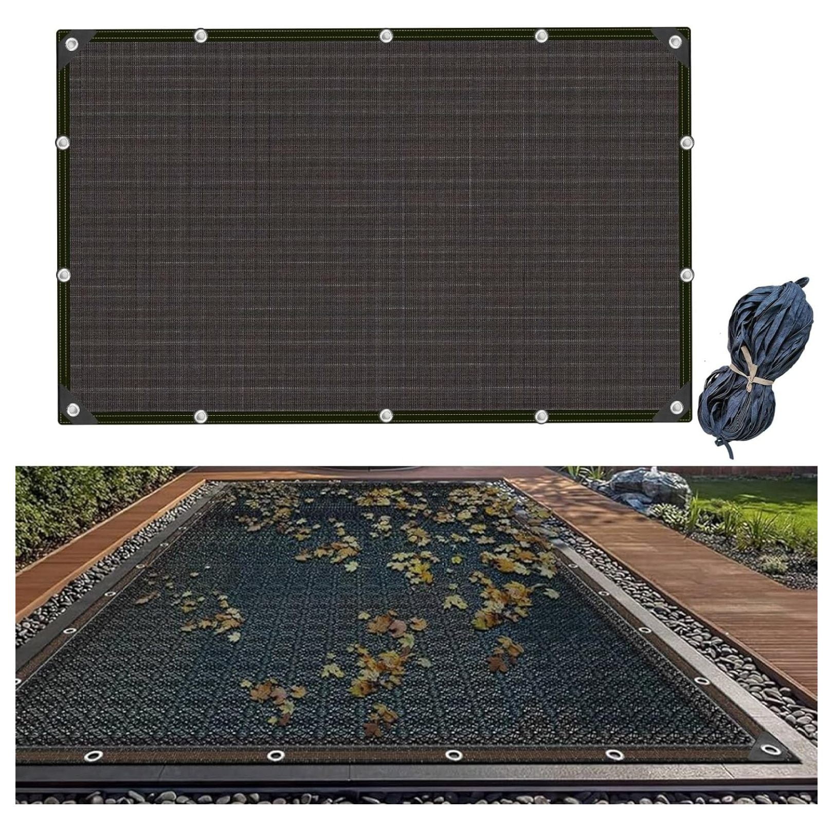 14x26FT Rectangle Pool Leaf Net Cover for Inground Pools, Mesh Pool