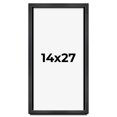 thumbnail image 1 of 14x27 Frame Black Charcoal Grey Wood Textured Picture Frame | 0.75 Inch Moulding Width | Gunmetal, 1 of 8