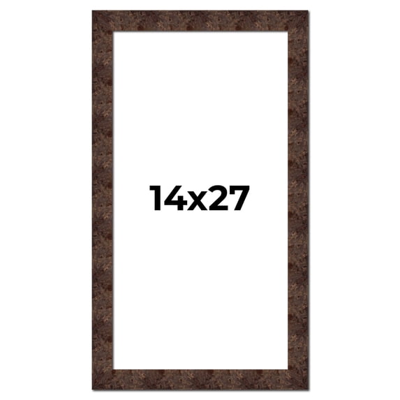 14x27 Frame Brown Burl Real Wood Picture Frame Width 1.625 Inches | Interior Frame Depth 0.5 Inches
