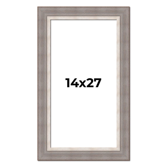 14x27 Frame Grey Real Wood Picture Frame Width 2.75 Inches | Interior Frame Depth 0.5 Inches |