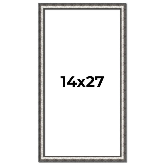 14x27 Frame Silver Real Wood Picture Frame Width 1.125 Inches | Interior Frame Depth 0.5 Inches |