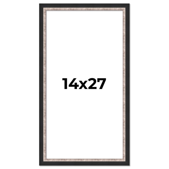 14x27 Frame Silver Real Wood Picture Frame Width 1.25 Inches | Interior Frame Depth 0.75 Inches |