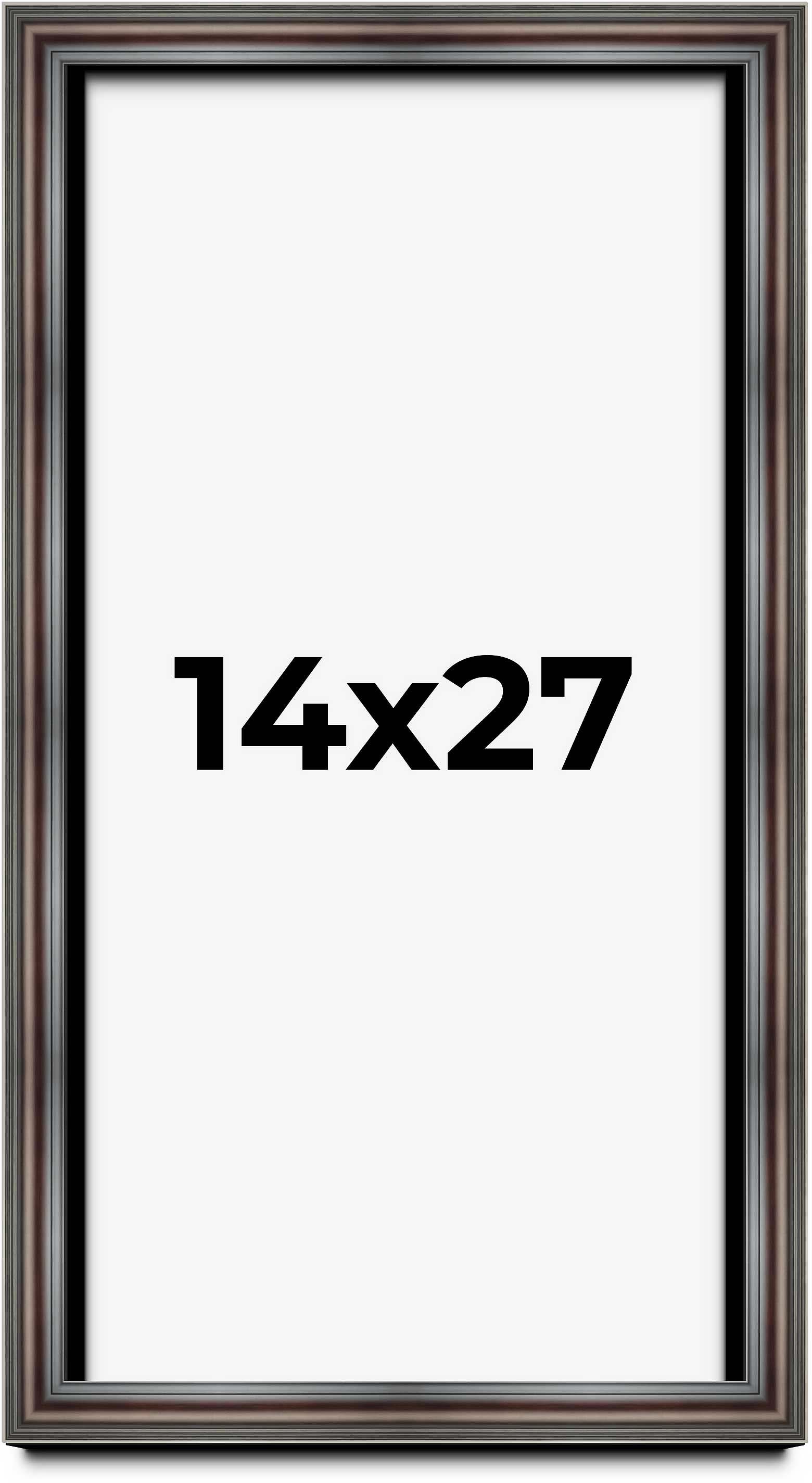 14x27 Shadow Box Frame Brown Cherry | 2.625 Inches Deep Pine Wood ...
