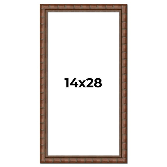 14x28 Dark Brown Bamboo Real Wood Picture Frame Width 1.5 inches | Interior Frame Depth 0.5 inches