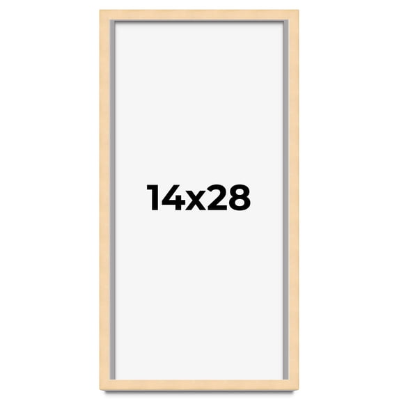 14x28 Frame Beige Real Wood Picture Frame Width 0.75 inches | Interior Frame Depth 0.5 inches |
