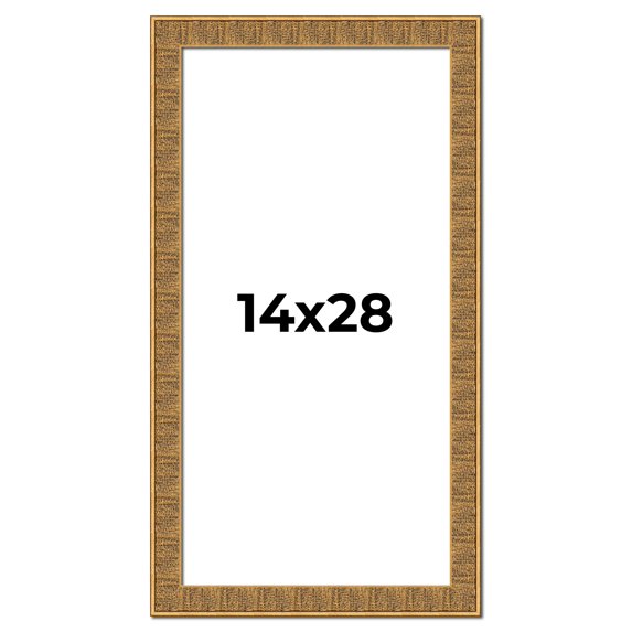 14x28 Frame Black and Gold Distressed Solid Wood Sonoma Picture Frame | 1.625 Inch Moulding Width |