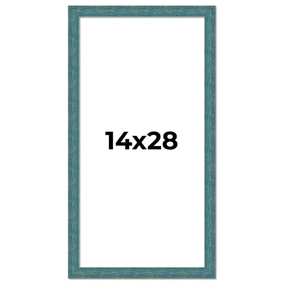 14x28 Frame Blue Rustic Barnwood Solid Wood Picture Frame Width 1.25 Inches | Interior Depth 0.5