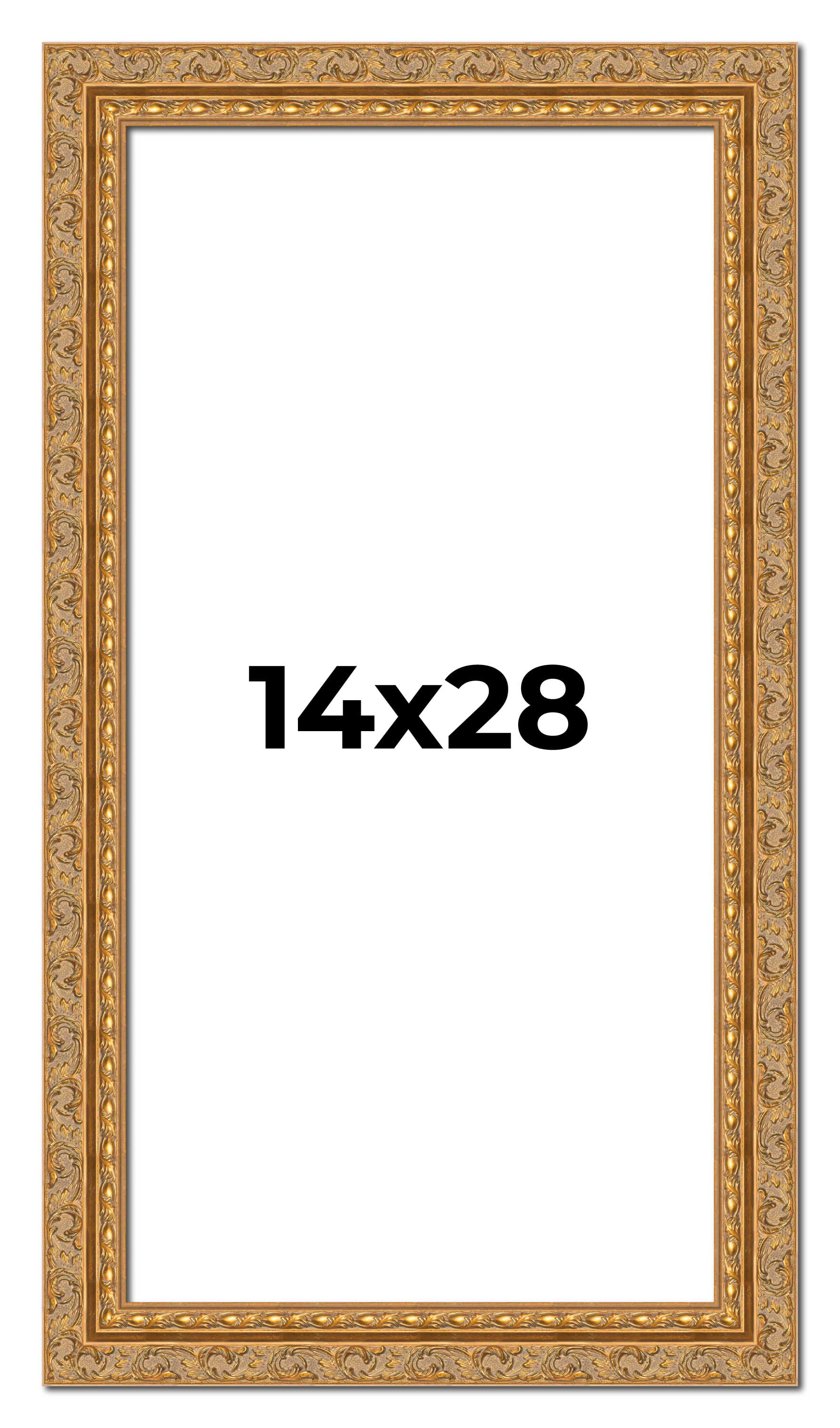 14x28 Frame Gold Ornate Solid Wood Picture Frame | 2 Inch Moulding ...